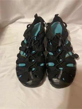 Keen Black Sandals with Teal Insoles